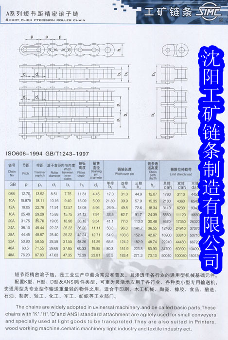 精密滾子鏈條